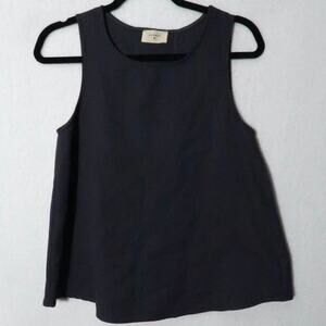 Everly Crop Boxy Gray Sleeveless Crew Neck Gray Size Small